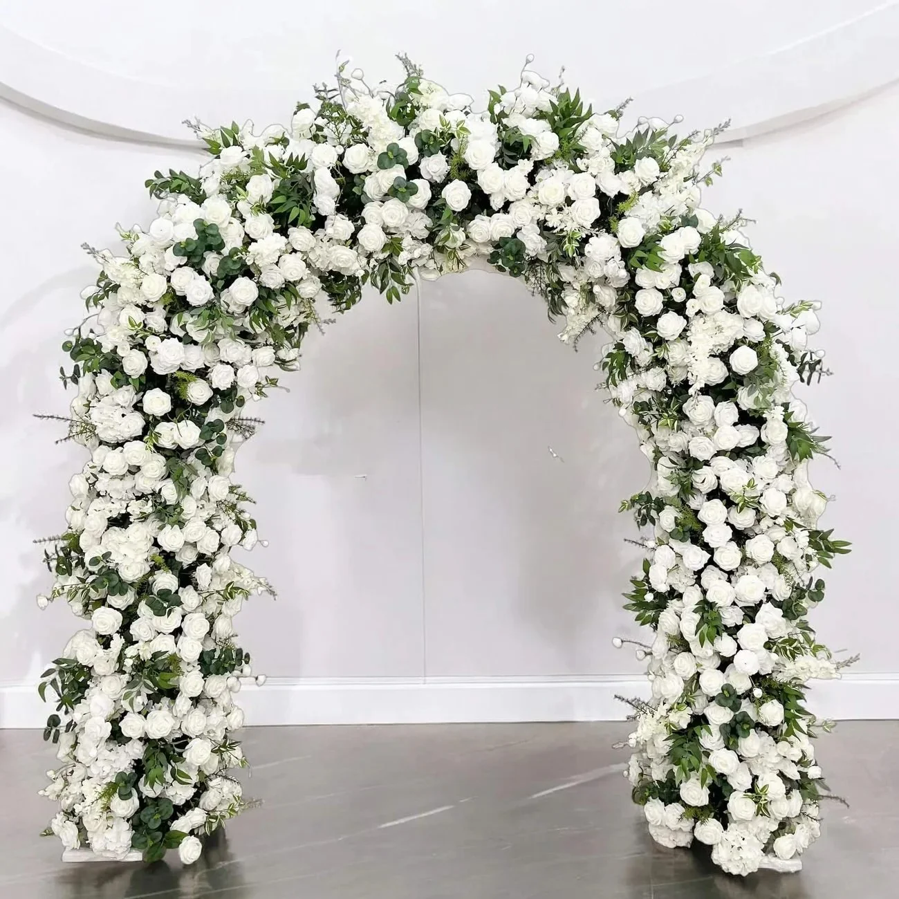 White & Green Curved Arch