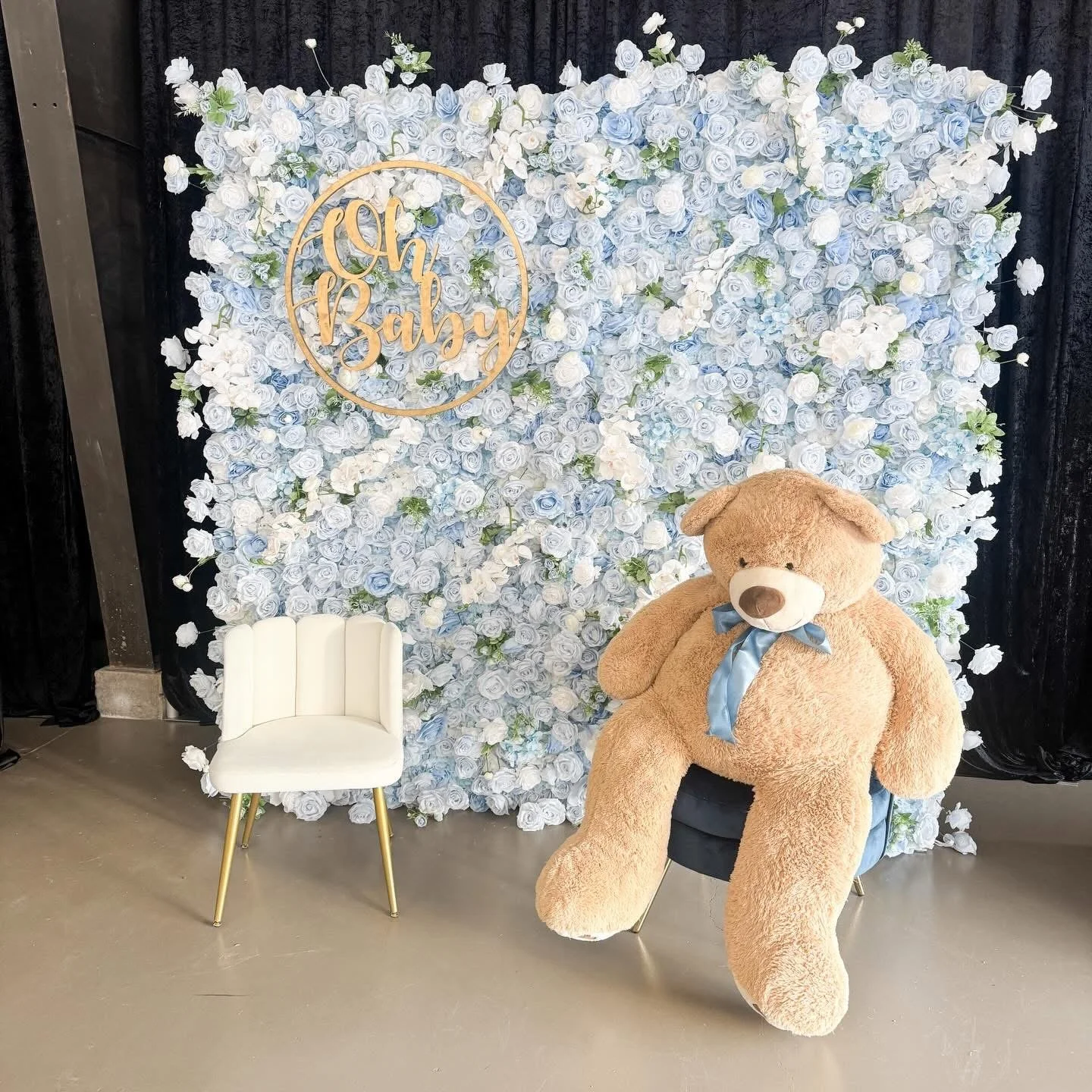 Baby Blue Flower Wall