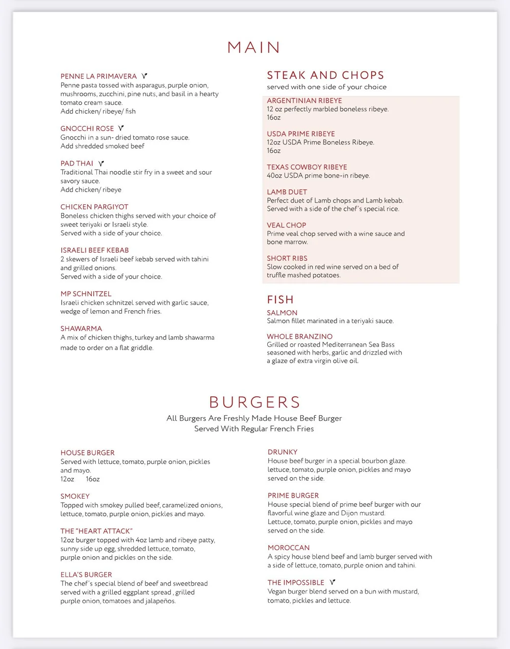 Dinner Menu — Meat Point