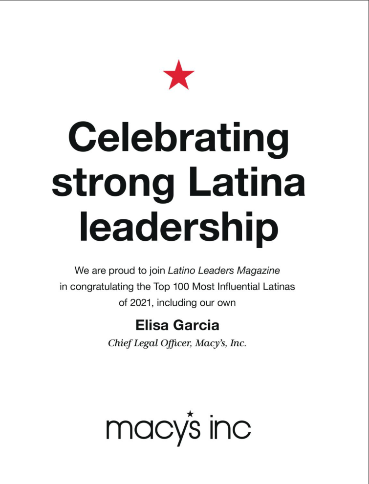 Celebrating strong Latina Leadership- MACY'S
