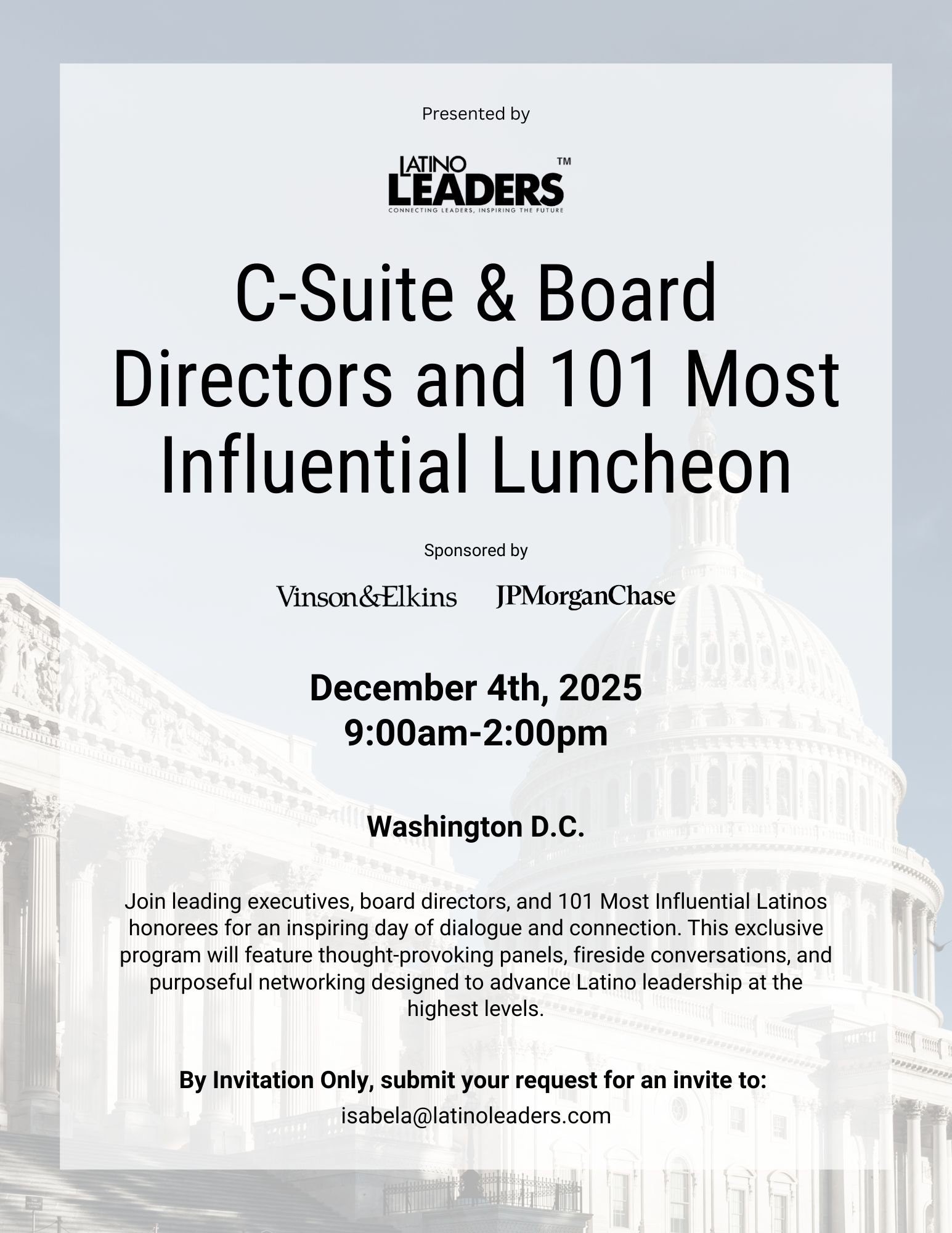 C-Suite &amp; Board Directors and 101 Most Influential Luncheon Washington DC