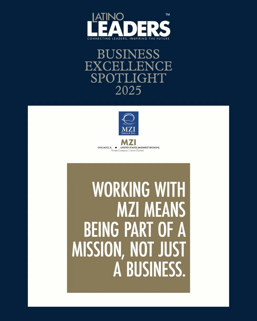 As part of Business Excellence Spotlight 2025, we&rsquo;re proud to feature MZI Group, Inc. &mdash; a company built on the belief that meaningful work starts with purpose.

For MZI, excellence goes beyond infrastructure. It&rsquo;s about people, inte