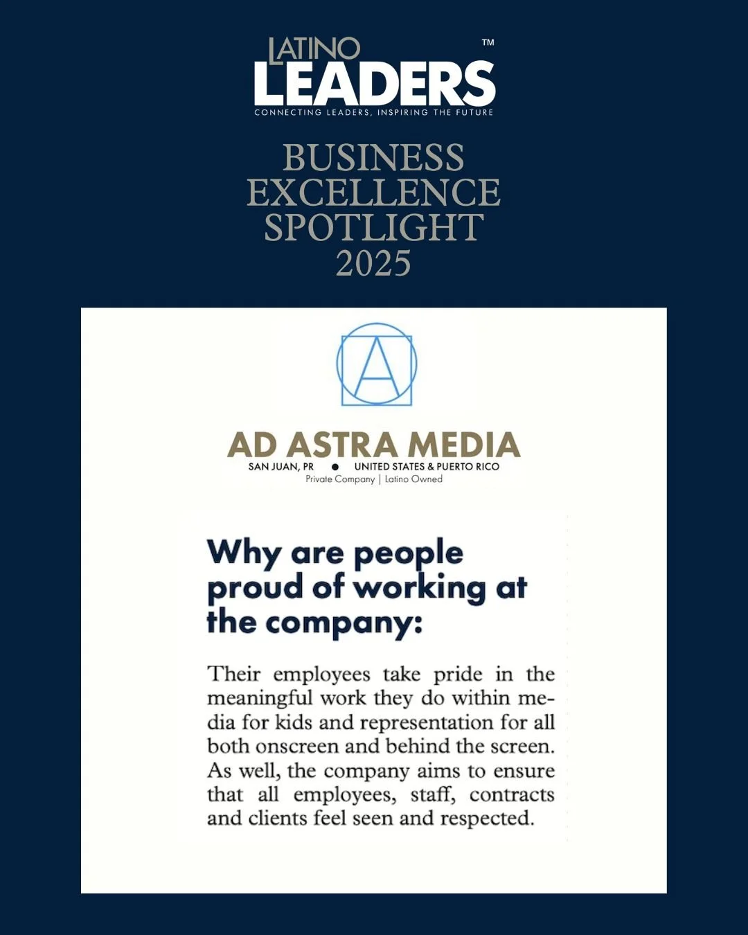 Continuing our Business Excellence Spotlight 2025, we&rsquo;re highlighting why teams at Ad Astra Media, are proud of the work they do.

From creating meaningful media for kids to advancing representation both onscreen and behind the scenes, Ad Astra