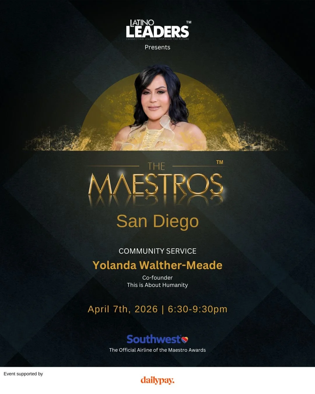 Introducing our 2026 San Diego Maestro of Community Service, Yolanda Walther-Meade.

A binational humanitarian leader and Co-Founder of This Is About Humanity, Yolanda has dedicated more than three decades to advancing dignity, opportunity, and long-