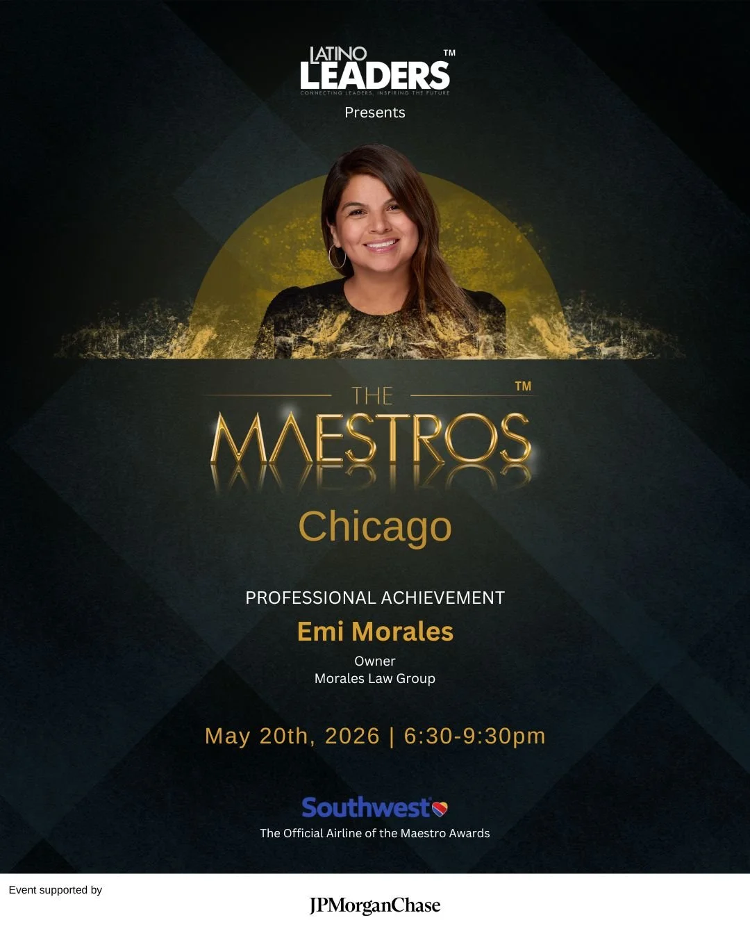 Latino Leaders proudly recognizes Emi Morales as our Maestro of Professional Achievement at the upcoming The Maestros Chicago 2026.

With more than 20 years of legal experience, Emi is the owner and partner of Morales Law Group, specializing in resid