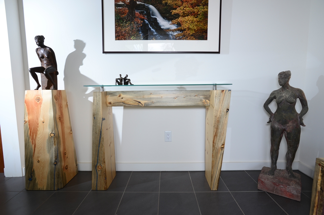 Divide Glass Top Console Table