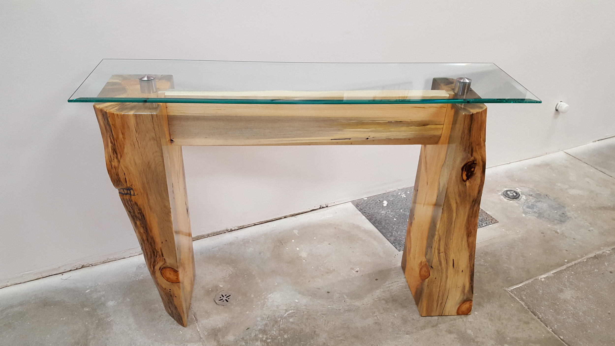 Divide Glass Top Console Table