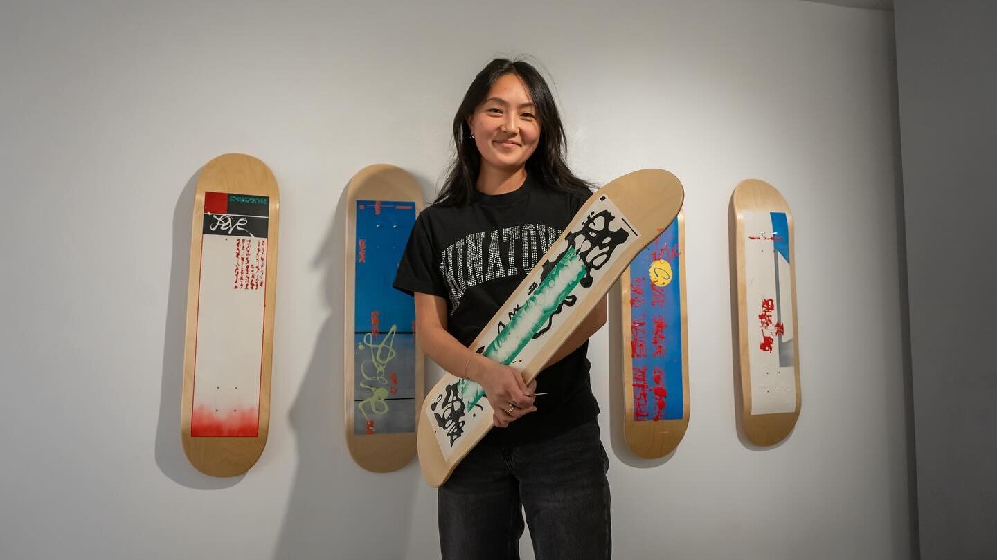 We love our featured artists! This month, check out these sick skateboards, a neon sign, and paintings by @meganjlee.art upstairs. 🛹🎨