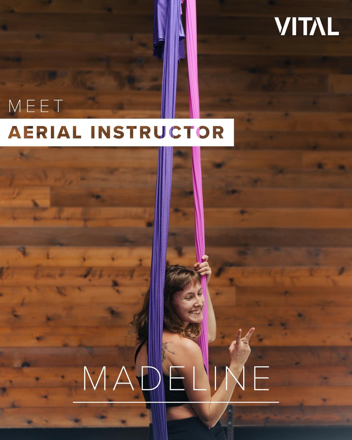 VITAL Instructor Spotlight 🌟

Meet VITAL Oceanside Aerial Instructor, Madeline! 

&ldquo;Hey there, I&rsquo;m Madeline! I came up as an aerialist here at VITAL and have been practicing since 2018. 

My background is all contact sports so my coaching