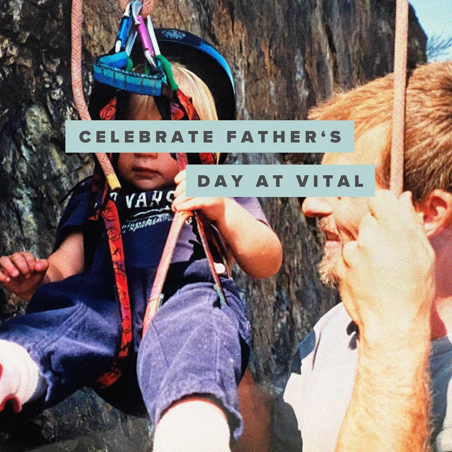 This Sunday is all about celebrating dads! Enjoy FREE climbing for all fathers, all day long! Are you a member who&rsquo;s also a dad? Bring your kids (ages 5+) for a climb and get their day passes for 1/2 off! See you Sunday!⁠
⁠
*This promo is only 