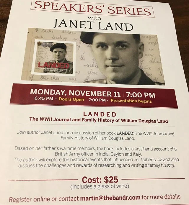 So excited for my upcoming LANDED Book Talk at the B&amp;R. Looking forward to seeing many of you there!