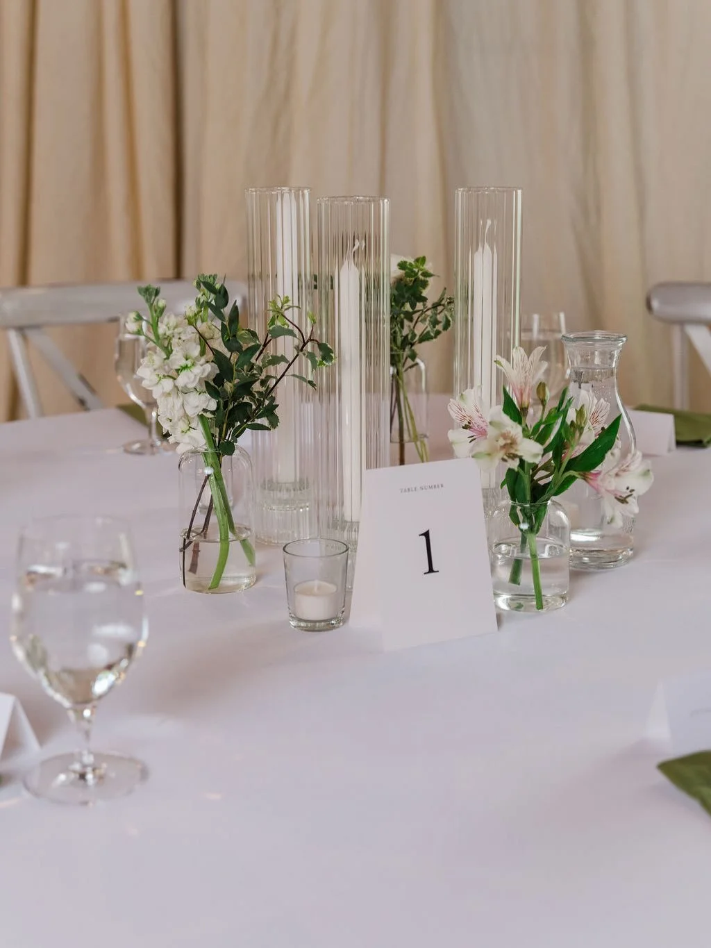 Kaitlyn &amp; Andy. What a pleasure it was to meet and work with you both!  We loved your refined yet romantic color palette of whites, ivories and greens to give a lush feel and soften the space!
.
@mirandamurdockphoto 
@historicbillingsdepot 
@hutc