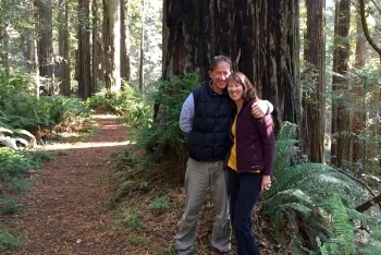 Annette and Paul in Redwood National Park, California, Halloween 2017.