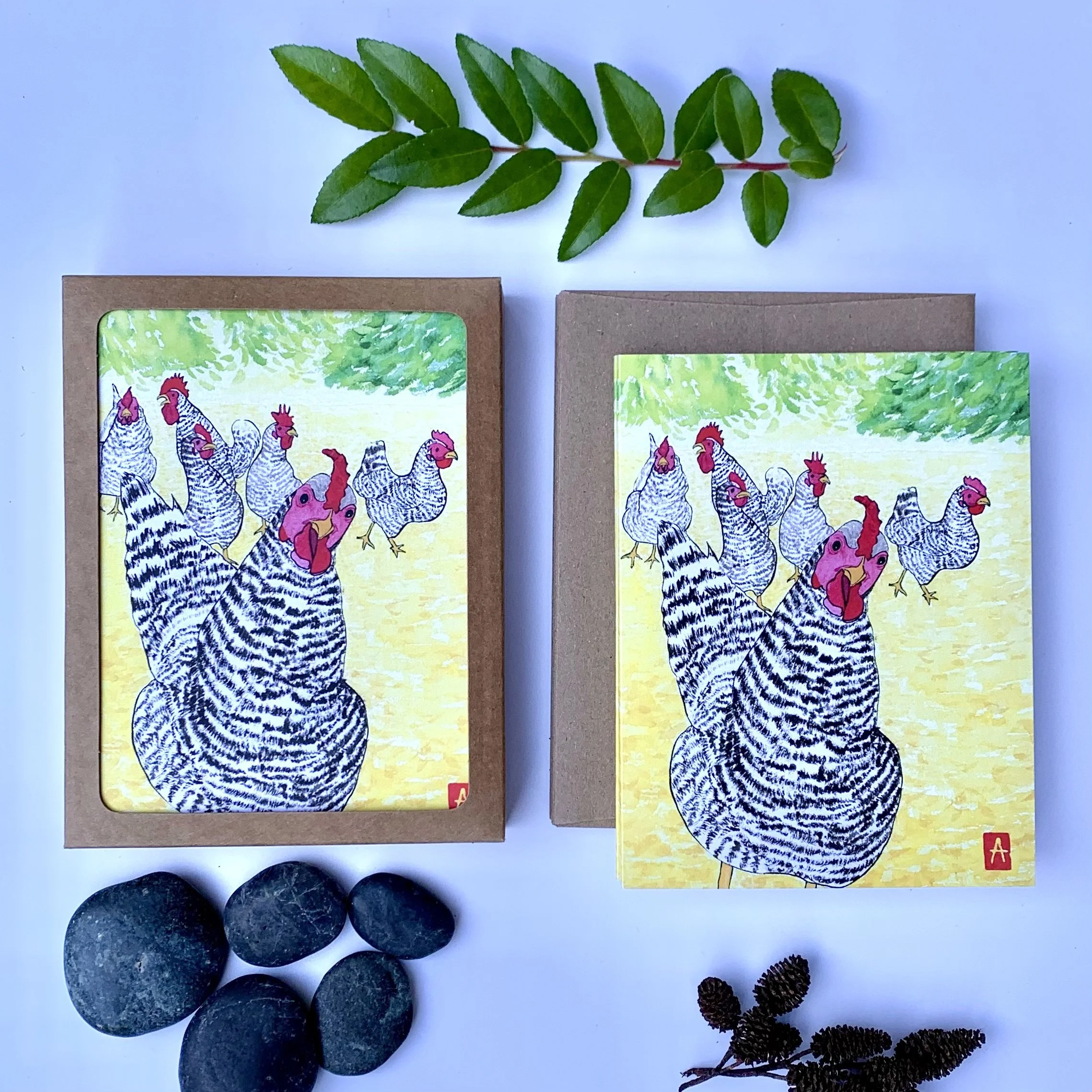 curious chickens notecard set - funny cards