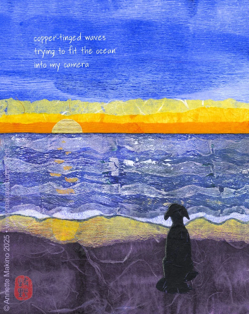 copper-tinged waves