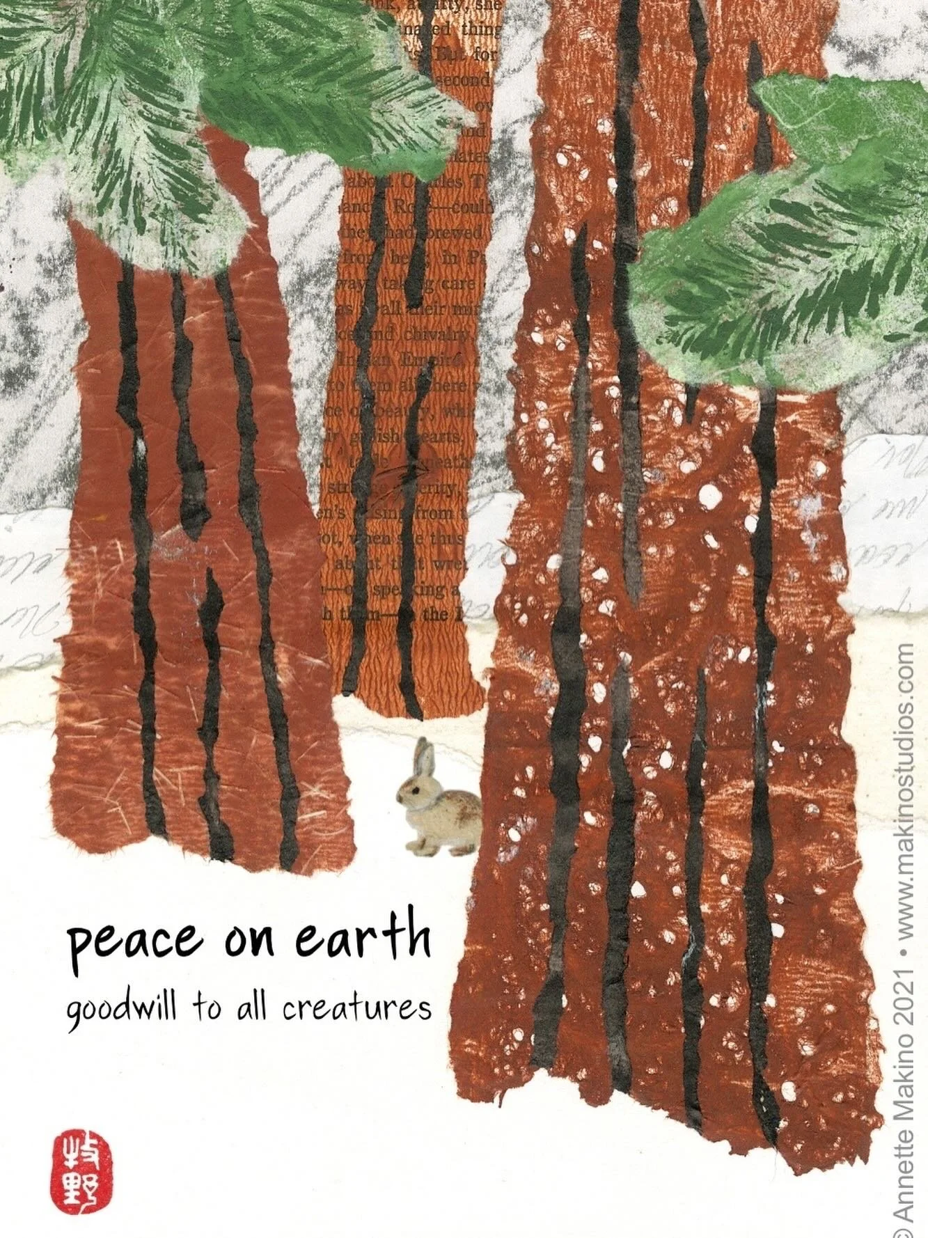 Sending wishes for happy holidays, peace and goodwill to all!
⠀⠀⠀⠀⠀⠀⠀⠀⠀
#makinostudios #annettemakino #greetingcard #artist #collage