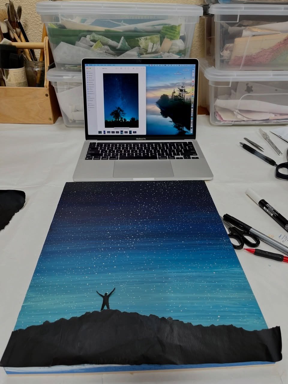 Happy New Year one and all! Goodbye and good riddance, 2025. Here&rsquo;s hoping for a saner year for our country, our planet, and our galaxy!

These images show a mixed media collage in process. This was much simpler and faster to create than most o