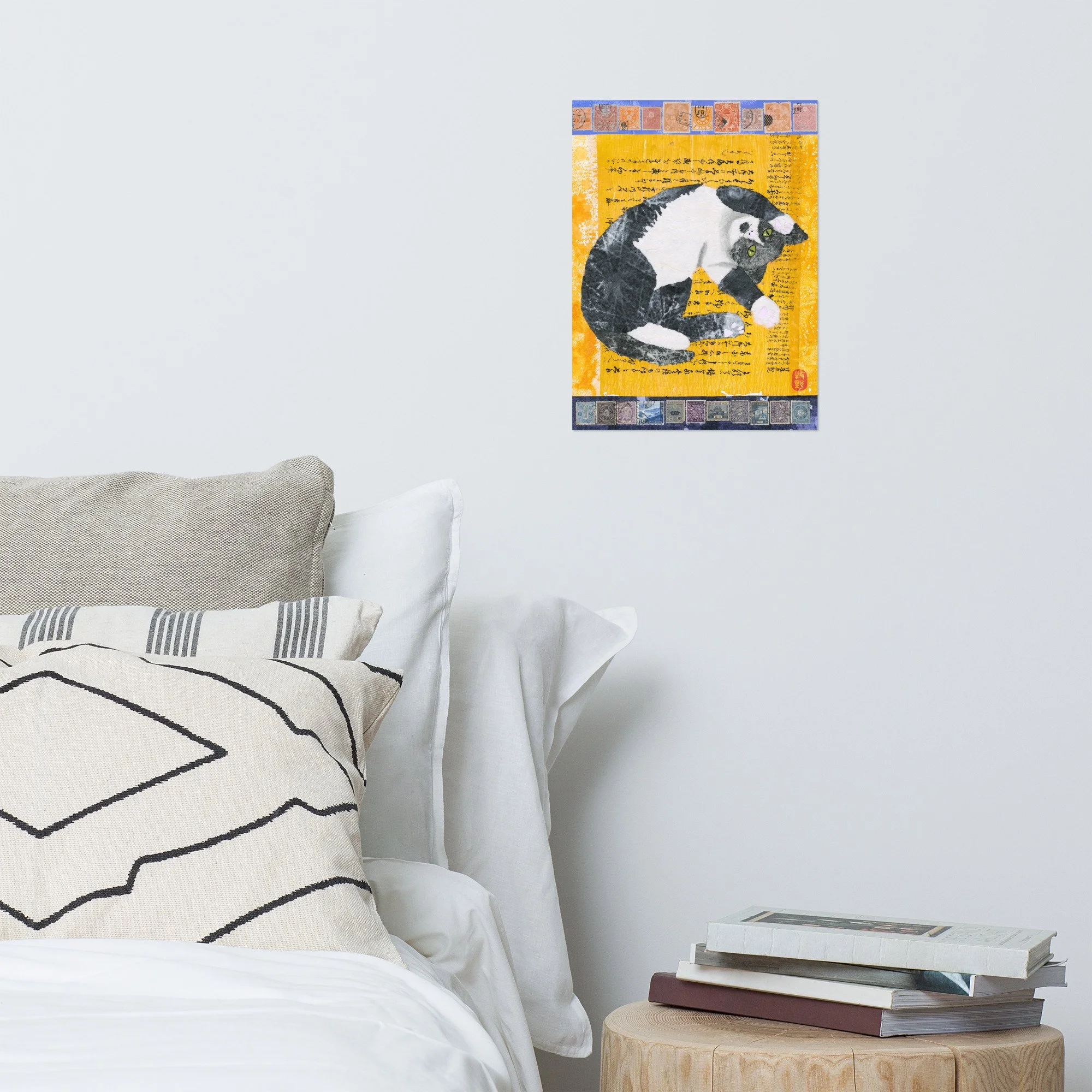NEW! Japanese tuxedo cat - custom print