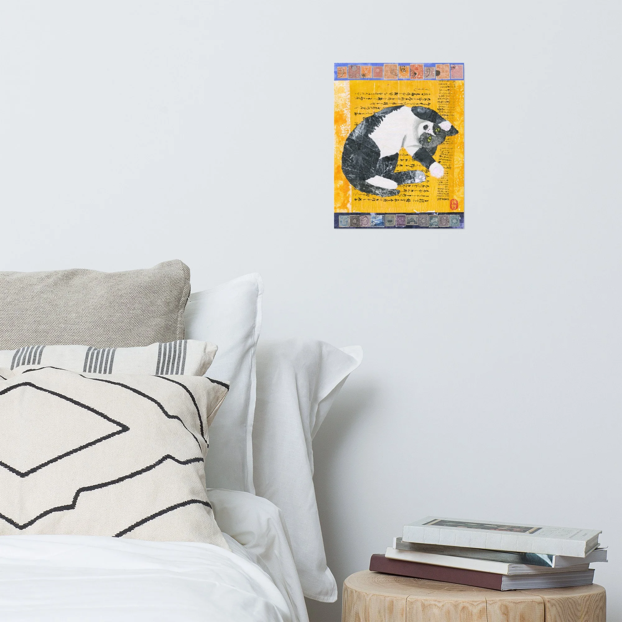 NEW! Japanese tuxedo cat - custom print