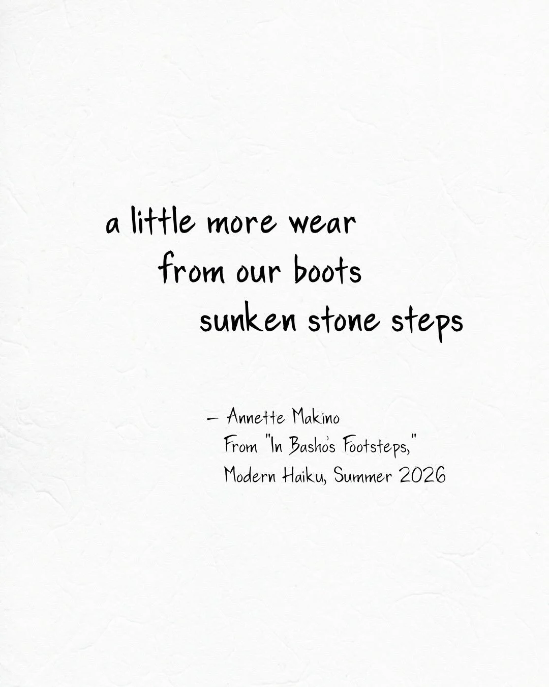 Thanks to Modern Haiku for featuring this poem from my sequence, &ldquo;In Basho&rsquo;s Footsteps&rdquo; on their Facebook page yesterday! The photos are from the Natagiri Pass section of the trail that we hiked in the Tohoku region of Japan last fa