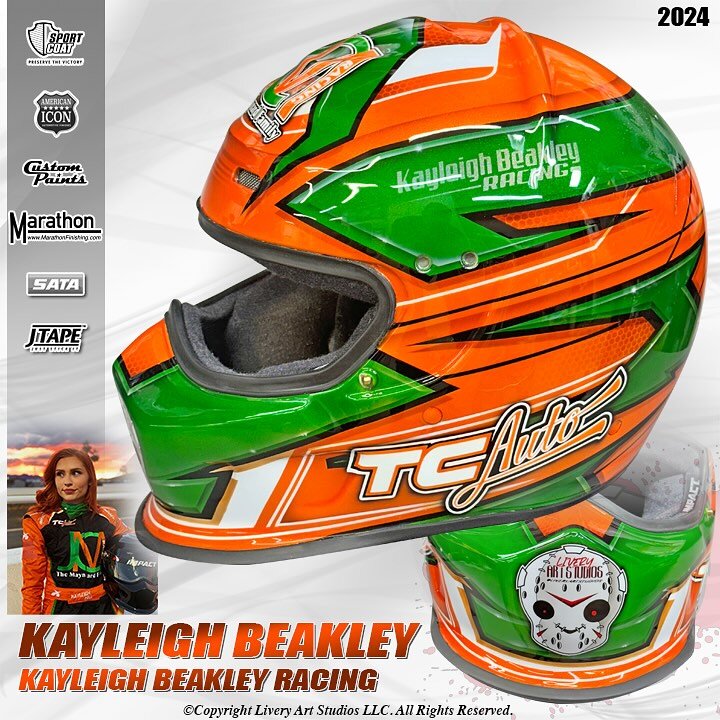 KAYLEIGH BEAKLEY RACING #nhra #dragracing #paintedhelmet #custompaint #airbrush #airbrushhelmet #liveryartstudios #airbrushthemagazine #gulfportmississippi #biloximississippi #mississippigulfcoast @marathonspraybooths @sata_by_dan_am @jtape_official 