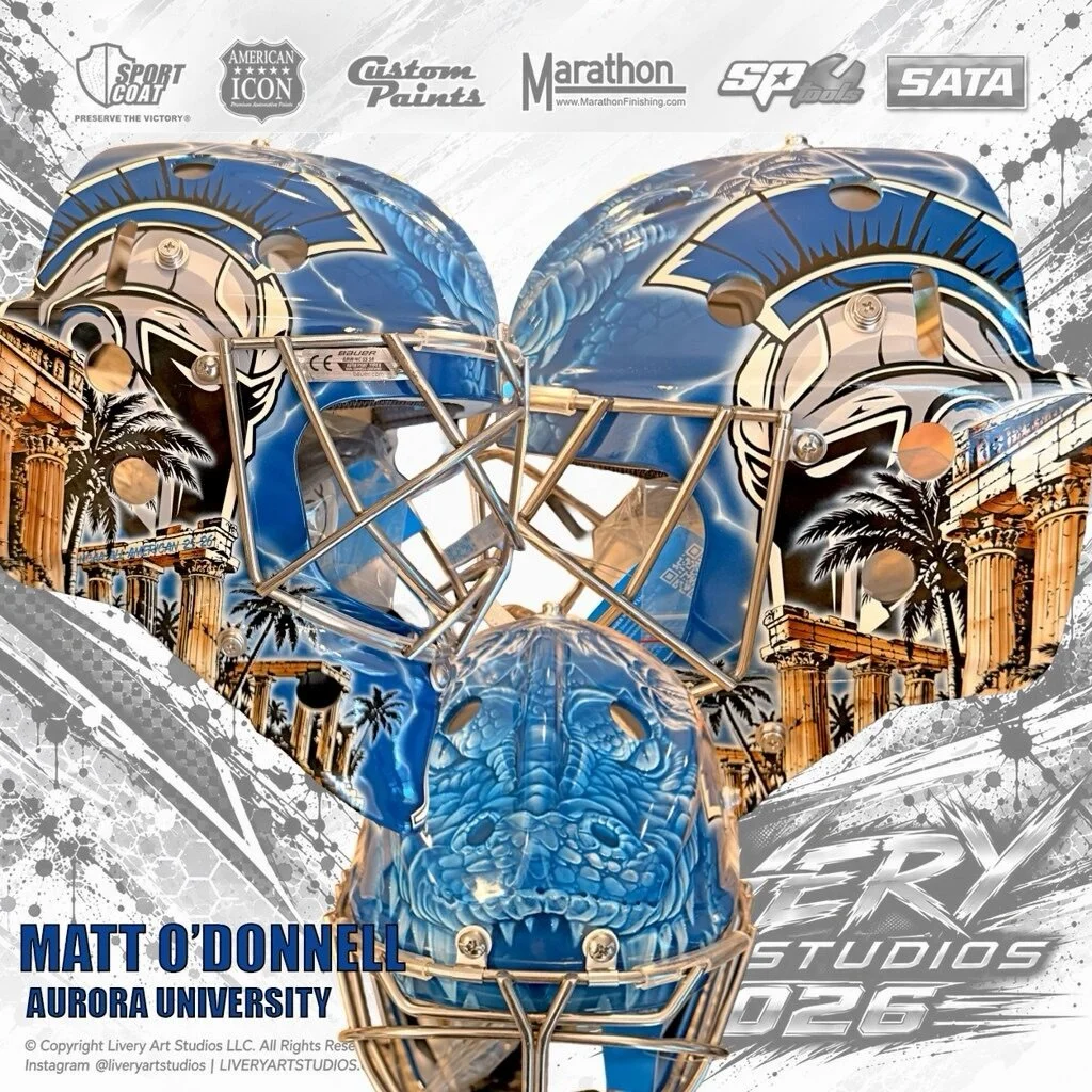 Matt O&rsquo;Donnell | Aurora University #spartans #goalie #custom #paint #goaliemask