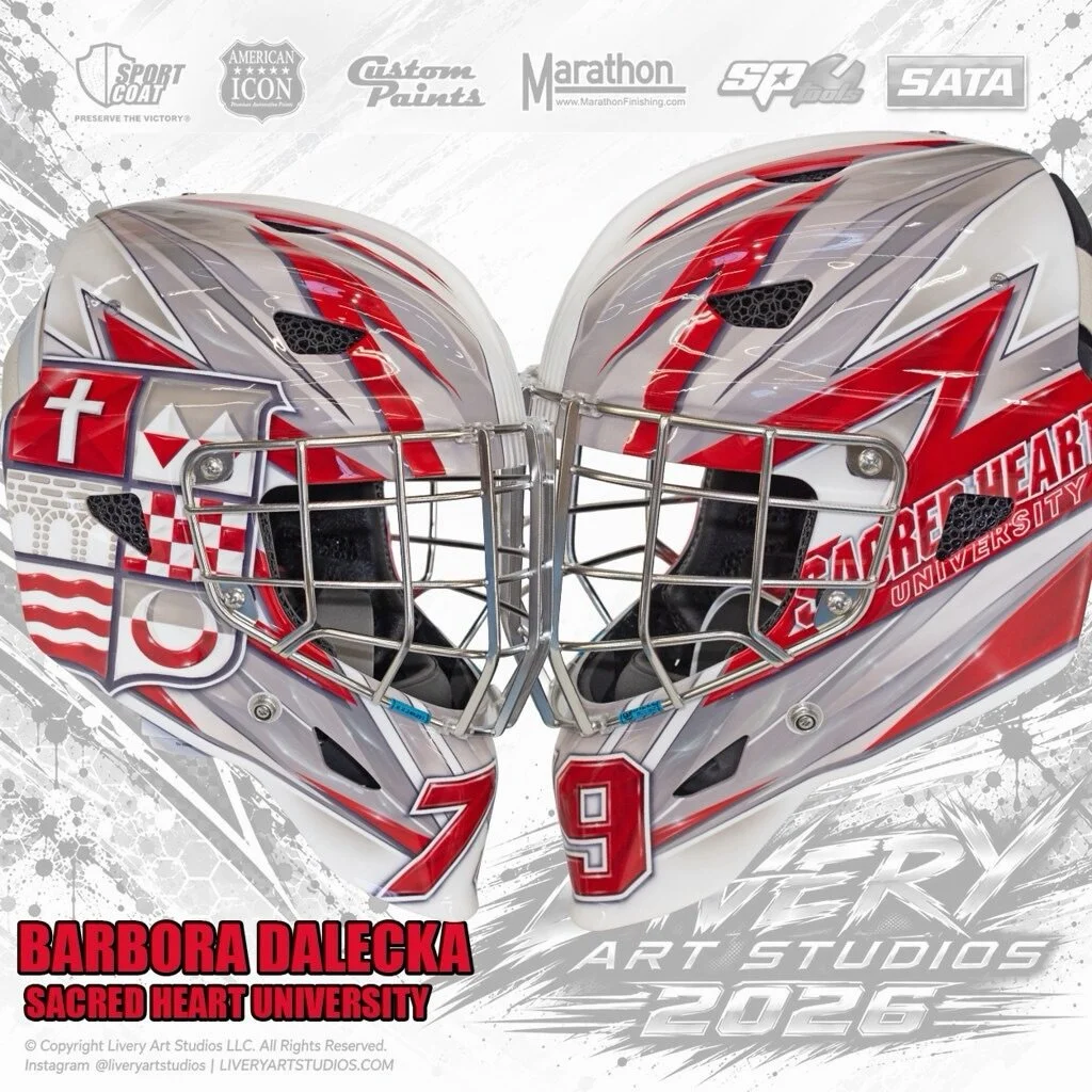 Barbara Dalecka | Sacred Heart University #goalie #goaliemask  #art #hockey #paint