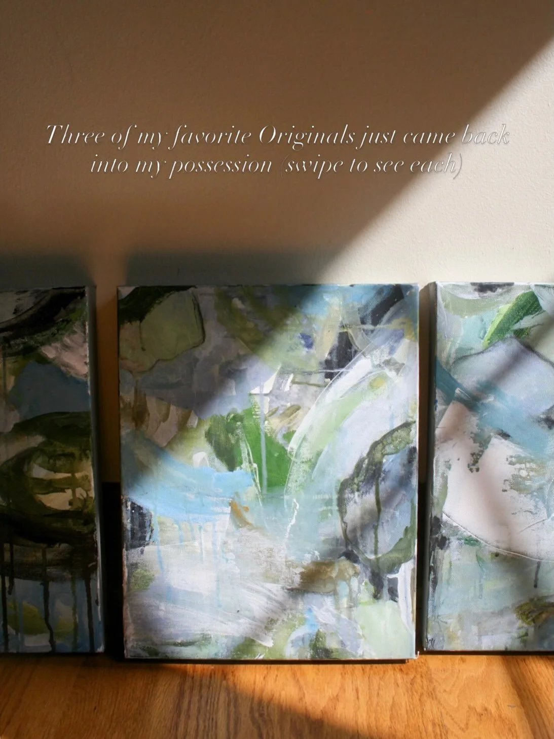 Now on the website!🔗💻

🌱🏙️🍃&ldquo;Asphalt Spring&rdquo; Triptych 

This color pairing and movement just feel like a deep breathe of fresh air to me 🤍

11&rdquo;x17&rdquo; each

Available for individual sale or as a set at a slight discount (lin