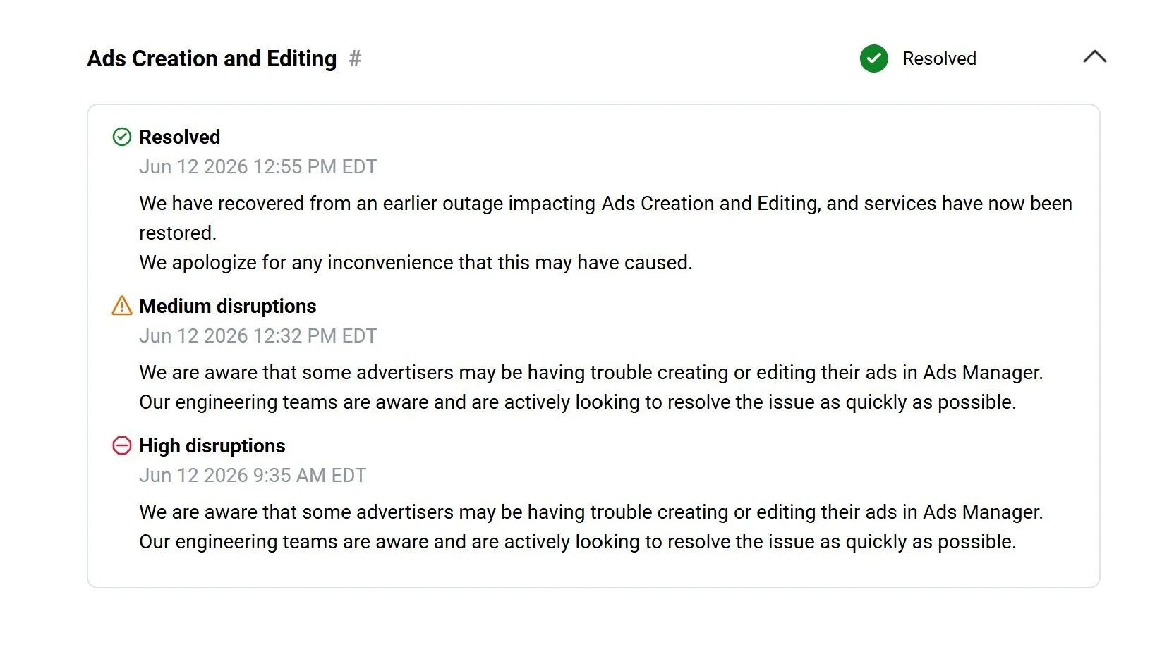 Meta Says Little About Outage