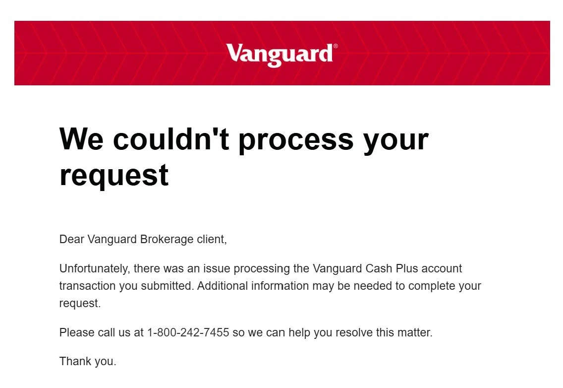 Vanguard’s Botched Email
