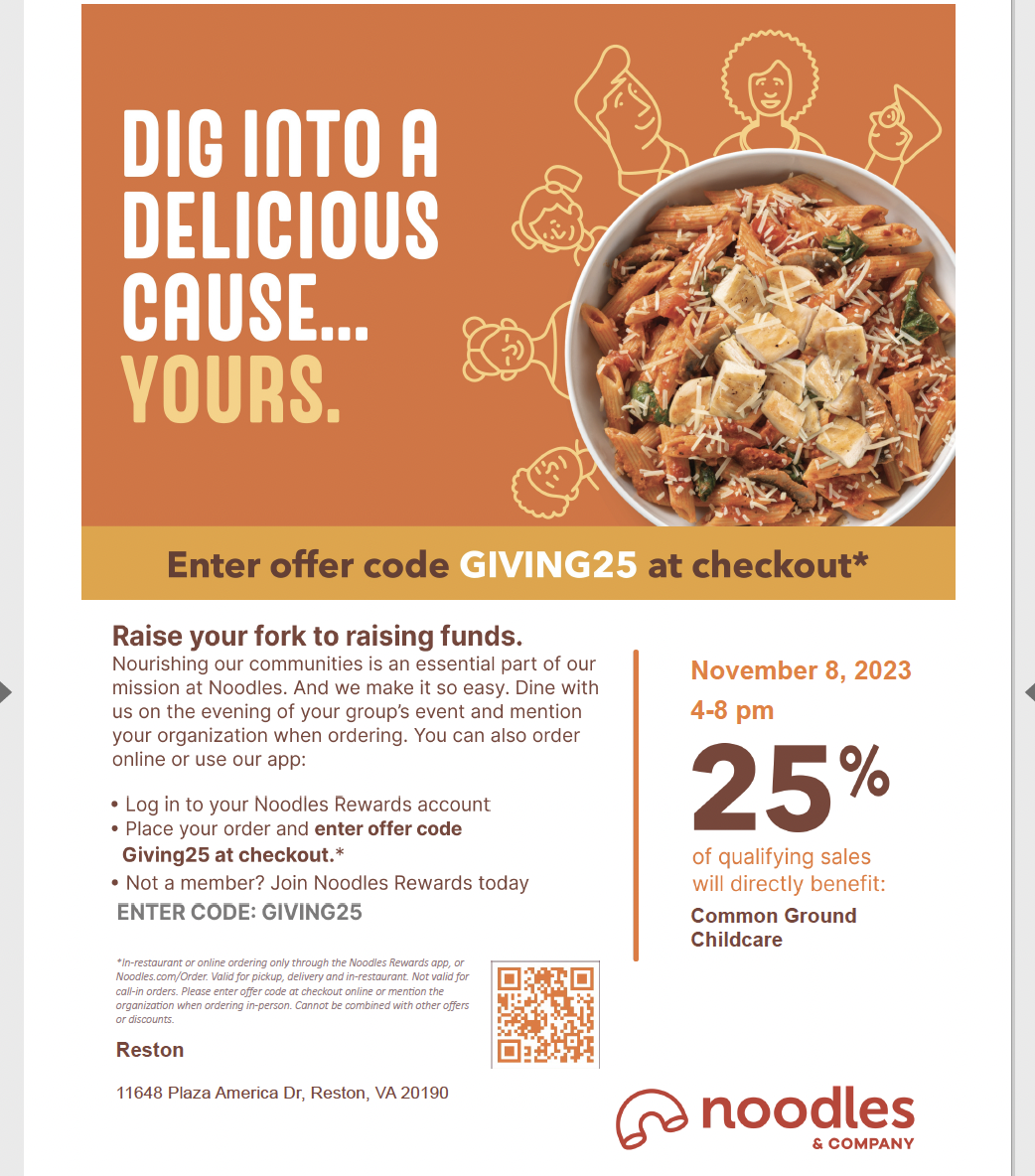 Noodles and Company Fundraiser — Care Quality Community