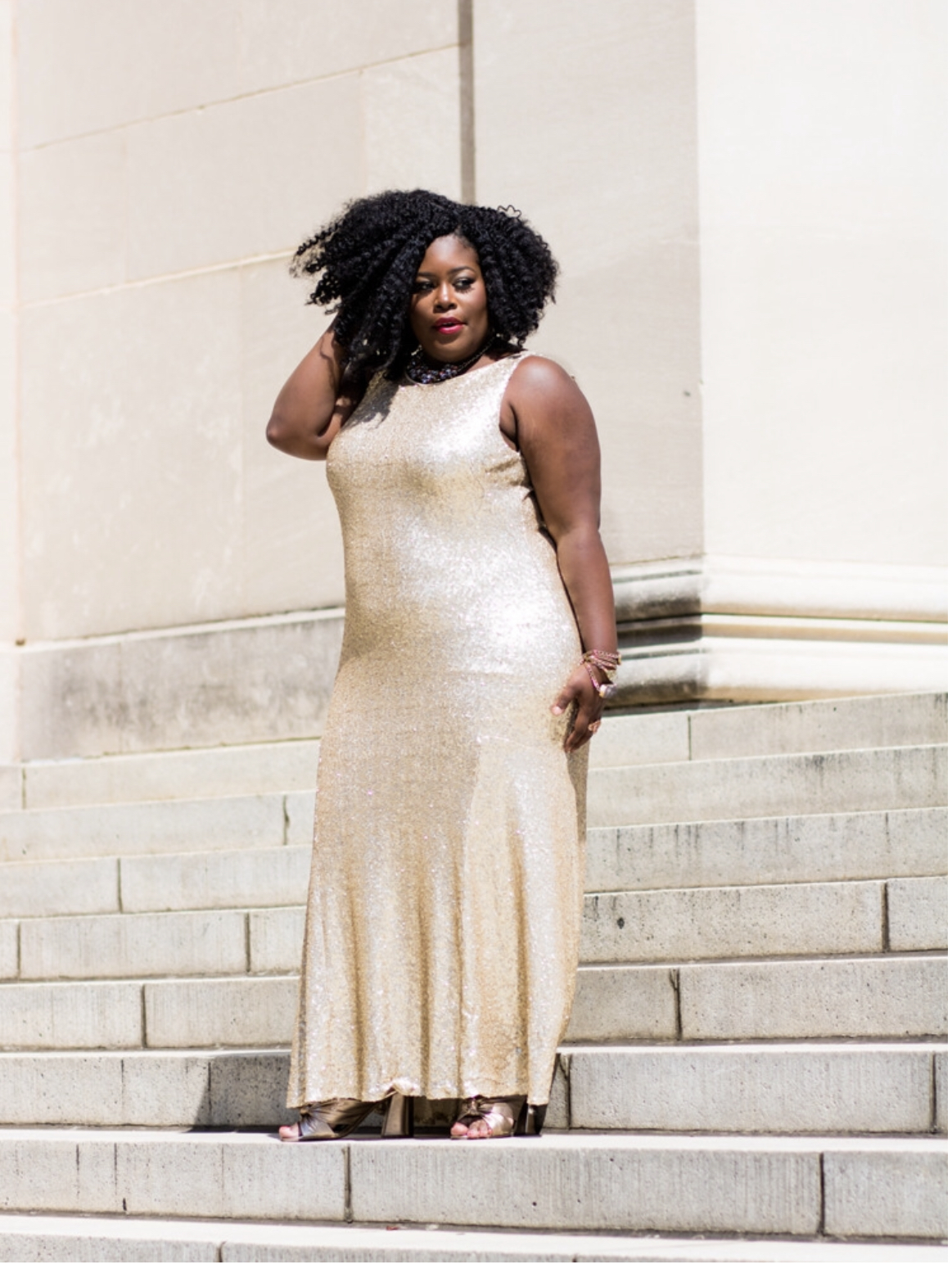 Me in a gorgeous Theia gown from Rent The Runway, that fits.