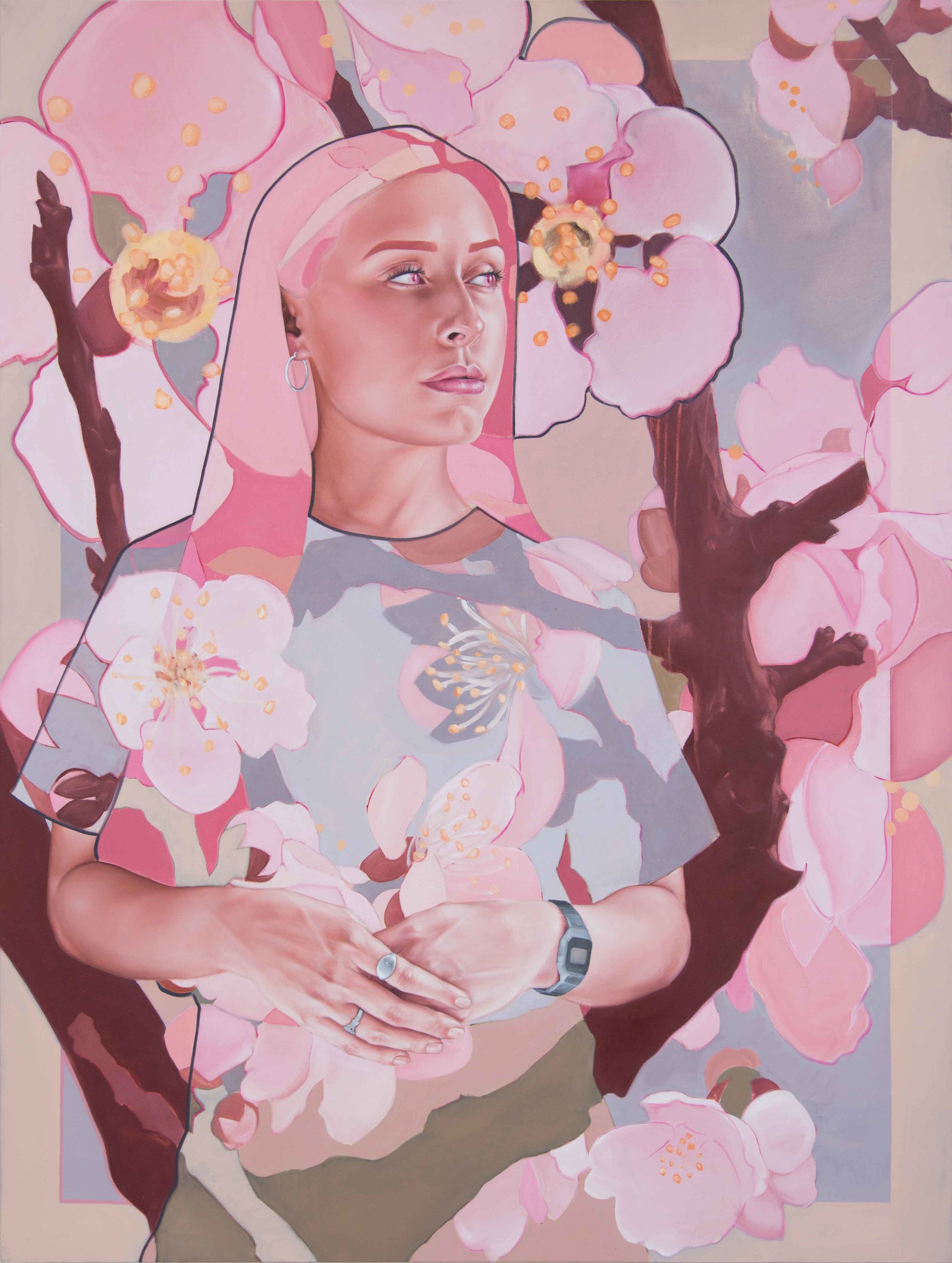 Lady and the Cherry Blossoms 135x102cm.jpg