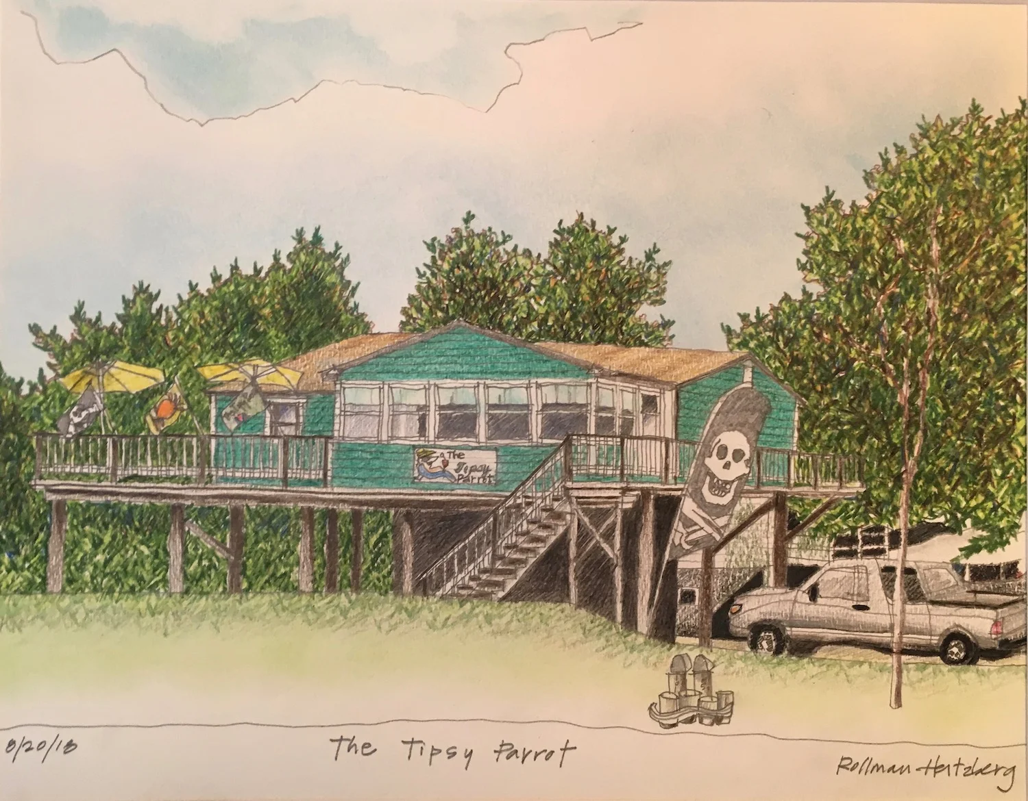 Tipsy Parrot, 11" x 14"