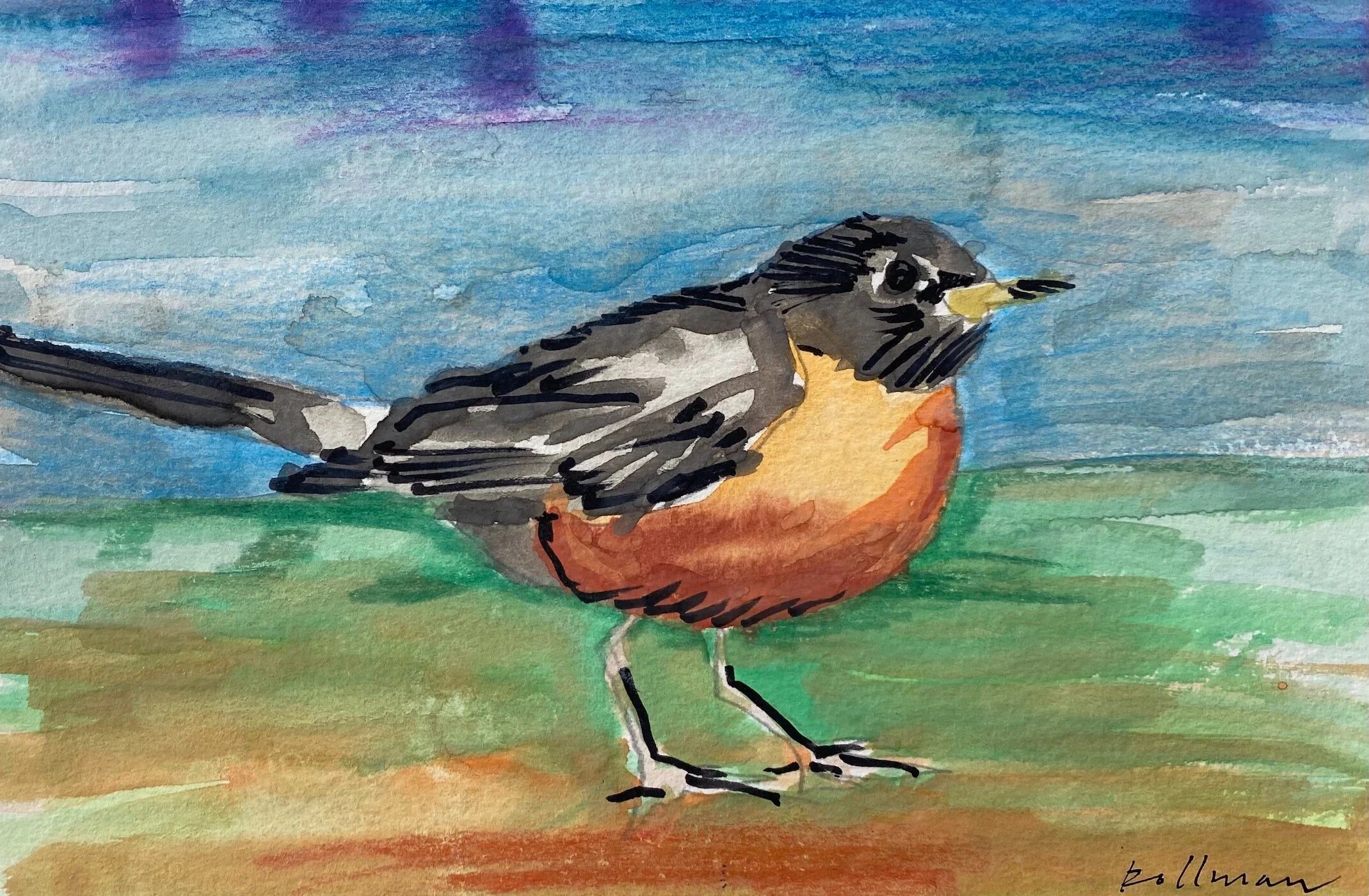 Robin's Dream, 5" x 7" 