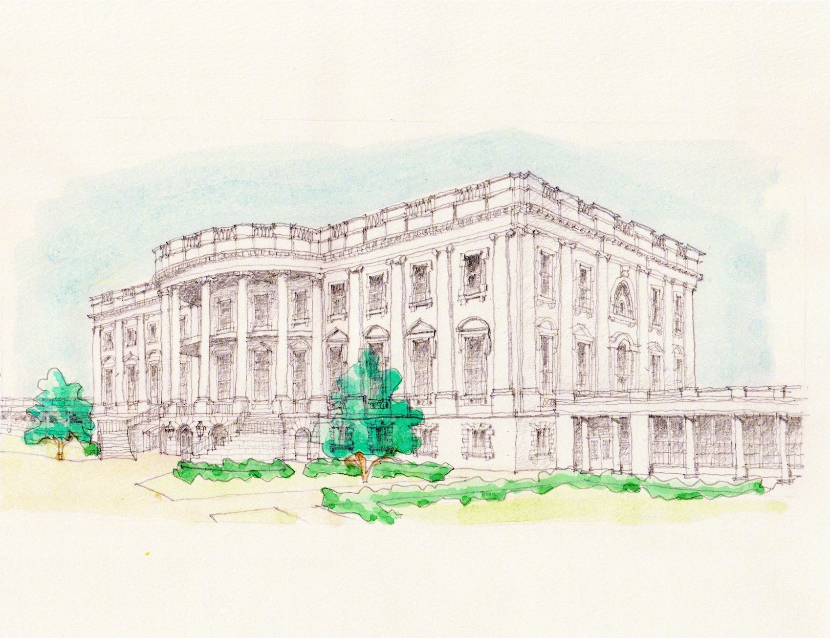 White House South Lawn, 8' x 10"
