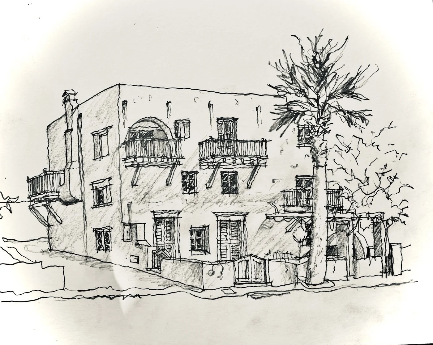 Naxos Villa, 9" x 12"