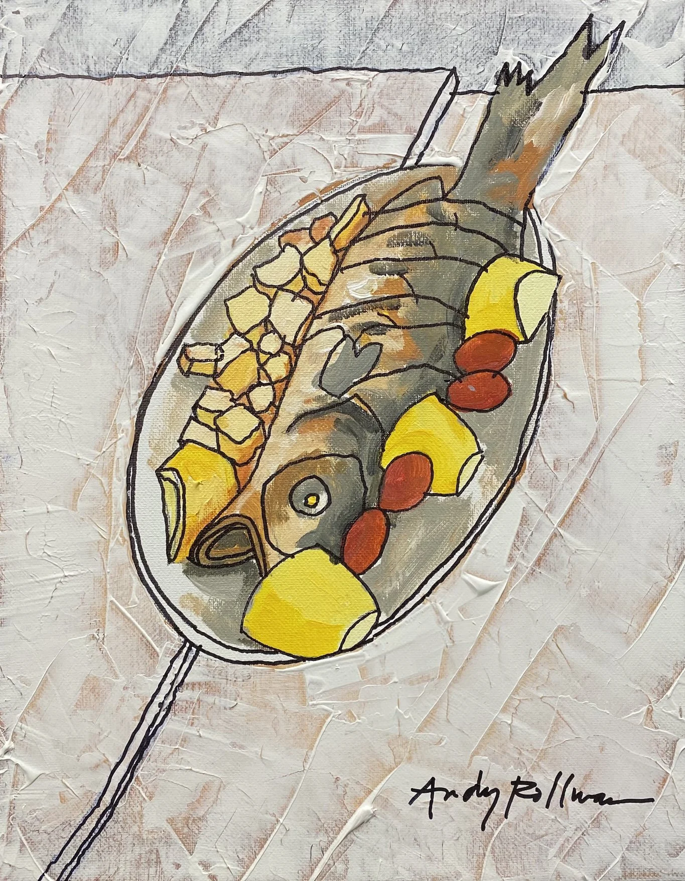 Naxos Fish Barbecue, 12" x 18"