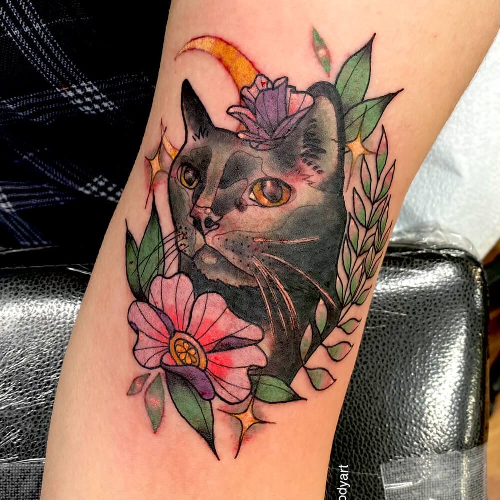 Black Cat  Fuzzy Tattoo