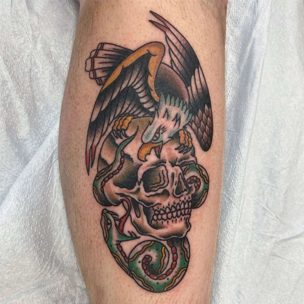 Skull And Dagger Tattoo American Traditional