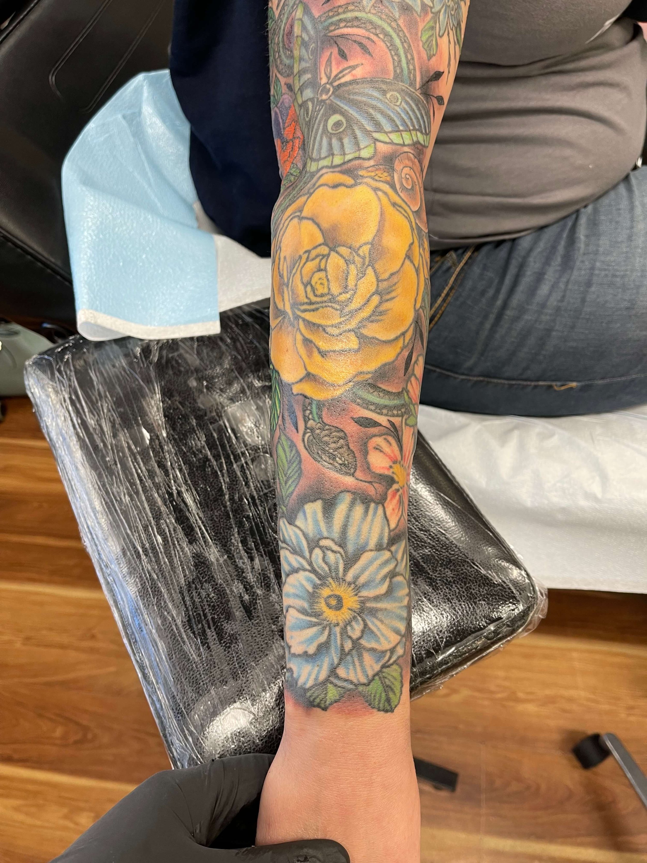 Color Flower Sleeve Tattoo by Samantha Ford  Tattoo Insider