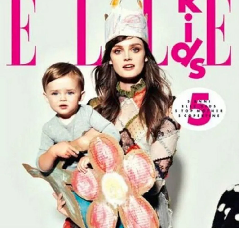 Lisa Cant and her son on the cover of ELLE Kids, Italy.