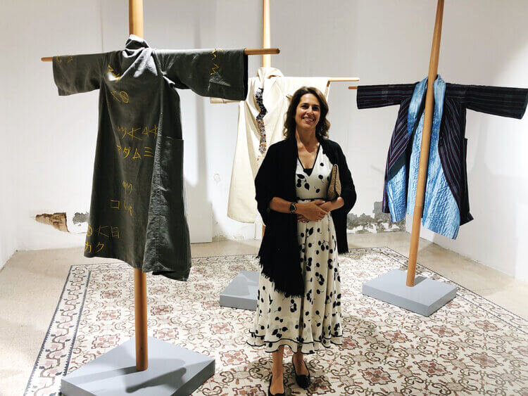 Artist Sara Kabariti amongst part of the display at Amman Design Week