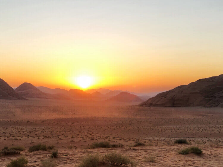 Stretching my creative wings away from my art studio with this breathtaking sunset scene in Wadi Rum.