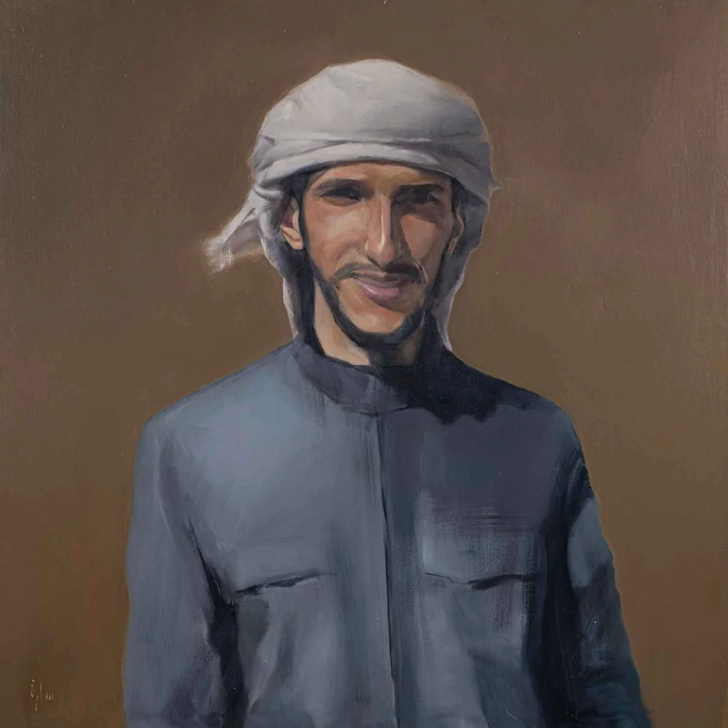Roam Free - original portrait painting of a Bedouin figure in Wadi Rum by Sara Kabariti
