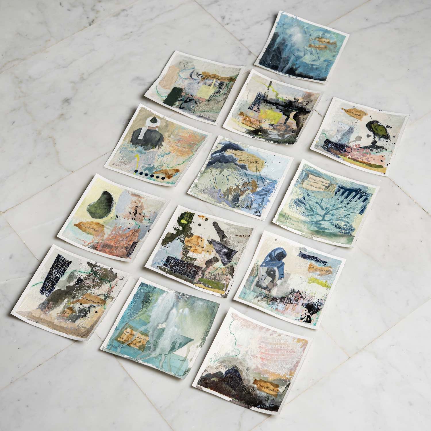burda-collection-eleven-unframed-paintings-marble-sara-kabariti.jpeg