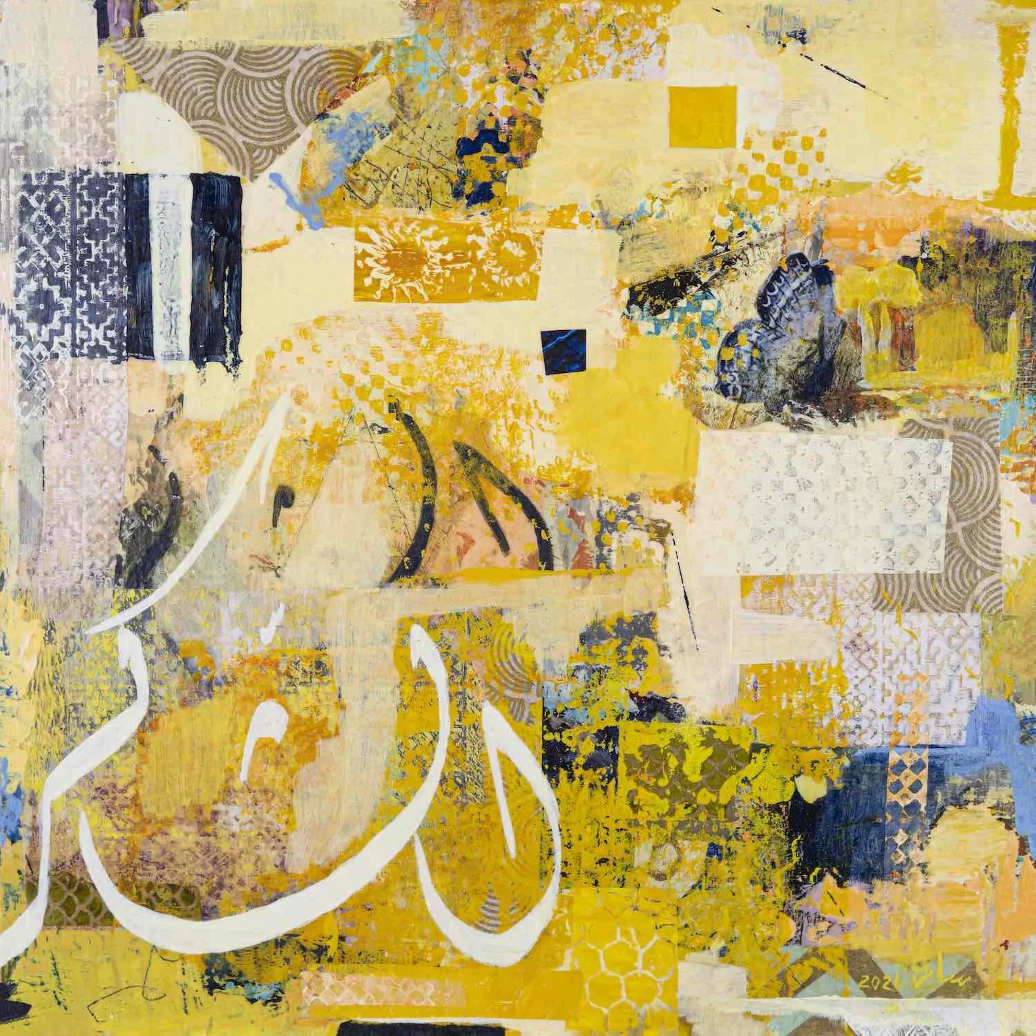 Eternal Gratitude - original mixed media painting from the Hu Collection on the 99 Names of Allah by Sara Kabariti