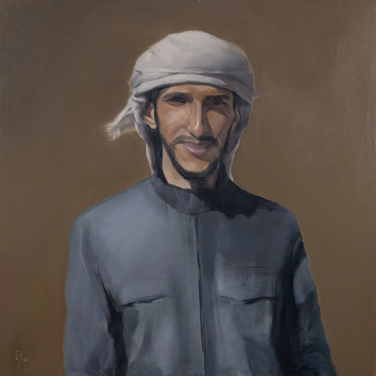 Roam Free - original portrait painting of a Bedouin figure in Wadi Rum by Sara Kabariti