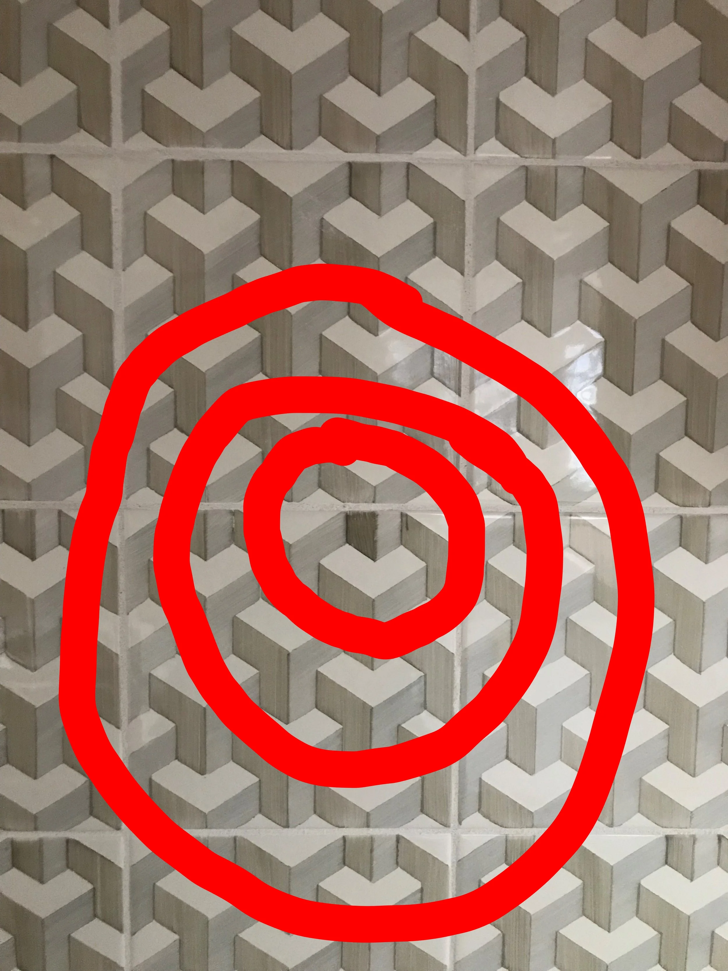 Like a bulls-eye it is all I could see when I looked at the backsplash.
