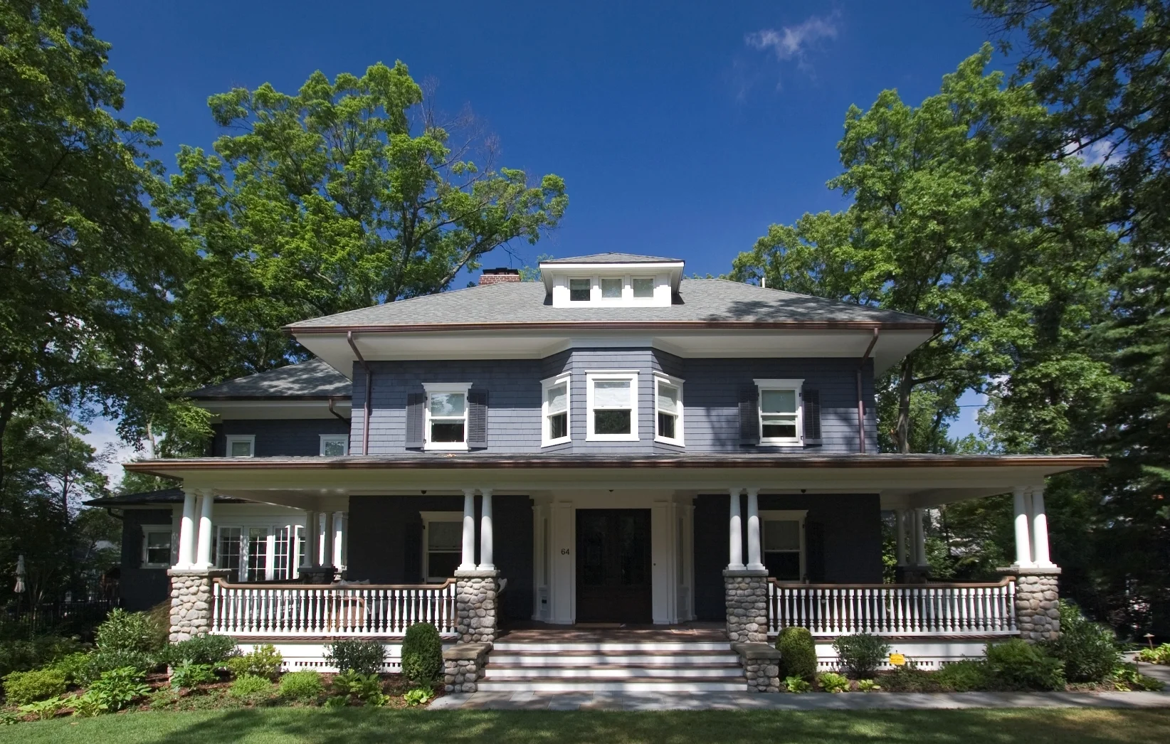 The quintessential wrap around porch in Historical downtown Ridgewood, NJ to see the before images and what a difference details click here